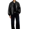 l-khat Waxed-leather bomber jacket l-khat Waxed-leather bomber jacket