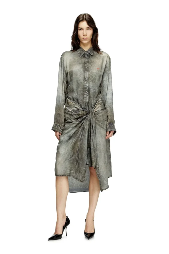 d-iletta Wrap dress in denim-look viscose d-iletta Wrap dress in denim-look viscose