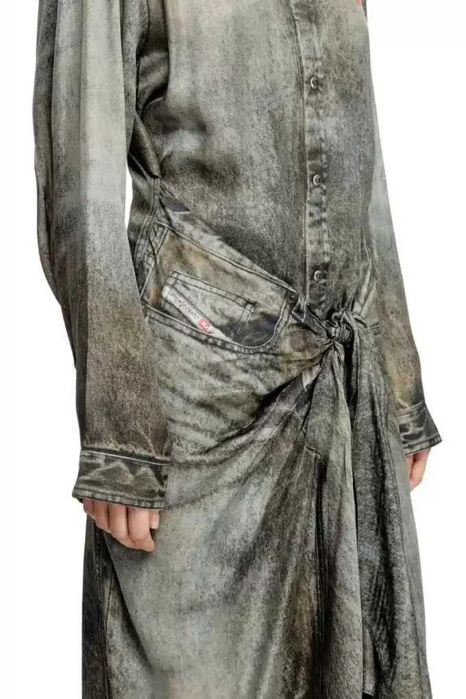 d-iletta Wrap dress in denim-look viscose d-iletta Wrap dress in denim-look viscose