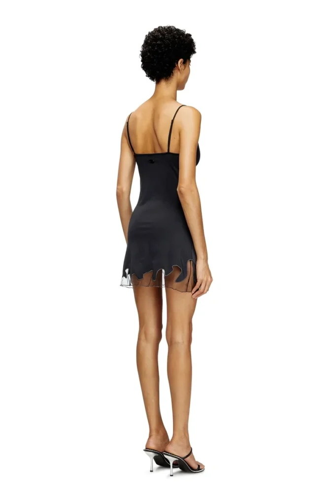 d-inlay-r1 Nylon mini dress with tulle insert d-inlay-r1 Nylon mini dress with tulle insert