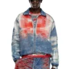 d-krap-fse Jacket in devoré denim with logo d-krap-fse Jacket in devoré denim with logo