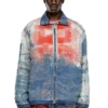 d-krap-fse Jacket in devoré denim with logo d-krap-fse Jacket in devoré denim with logo