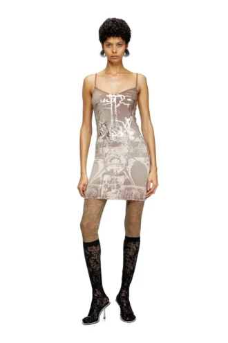 d-longy Mini dress with foil print d-longy Mini dress with foil print