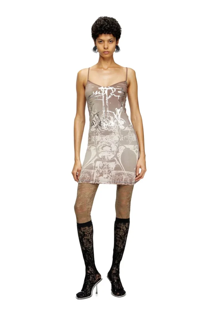 d-longy Mini dress with foil print d-longy Mini dress with foil print