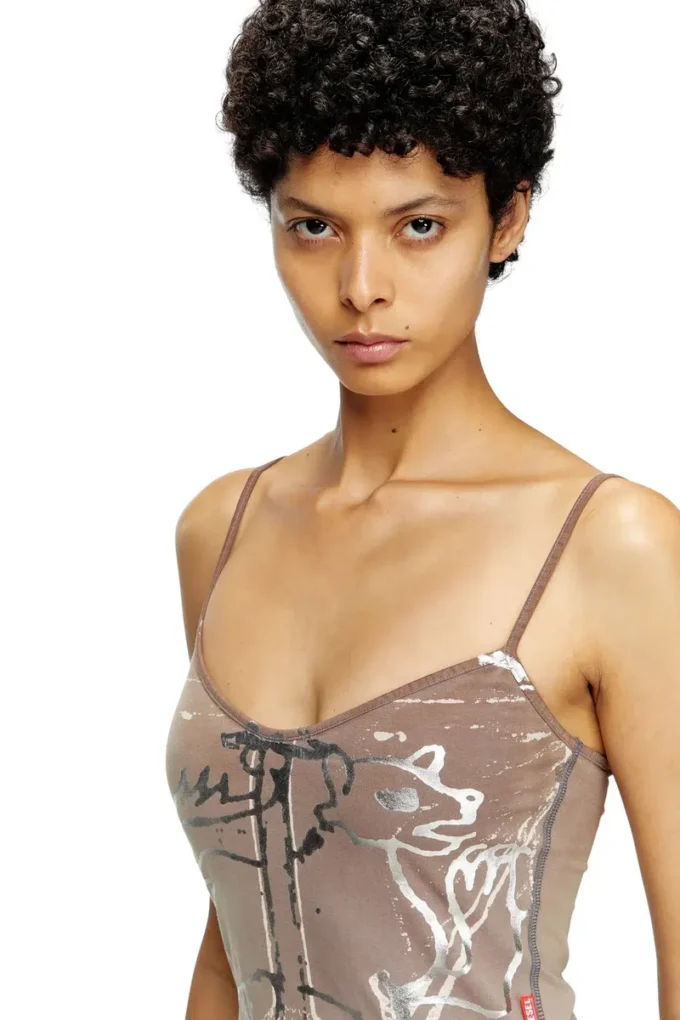 d-longy Mini dress with foil print d-longy Mini dress with foil print