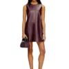 fr-d-ares Burgundy sleeveless mini dress in coated fabric fr-d-ares Burgundy sleeveless mini dress in coated fabric