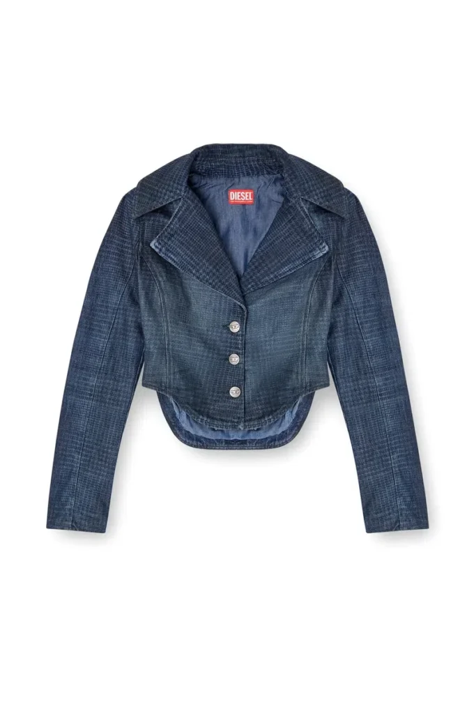 de-ali-s Cropped jacket in Prince of Wales denim de-ali-s Cropped jacket in Prince of Wales denim