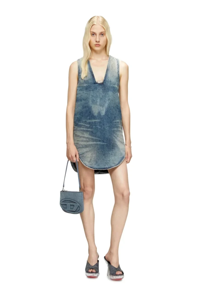 de-laris-dress-s Short dress in marbled denim de-laris-dress-s Short dress in marbled denim