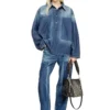 de-priss Henley top in contrast-effect denim de-priss Henley top in contrast-effect denim