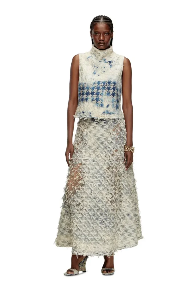 de-tapi-fsh2 Sleeveless top in houndstooth-weave denim de-tapi-fsh2 Sleeveless top in houndstooth-weave denim