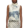de-tapi-fsh2 Sleeveless top in houndstooth-weave denim de-tapi-fsh2 Sleeveless top in houndstooth-weave denim