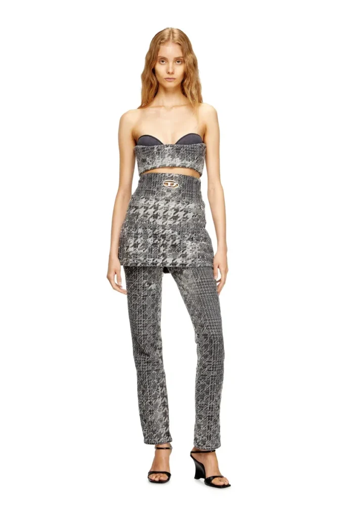 de-toppys-fsh Bralette in Prince of Wales jacquard denim de-toppys-fsh Bralette in Prince of Wales jacquard denim