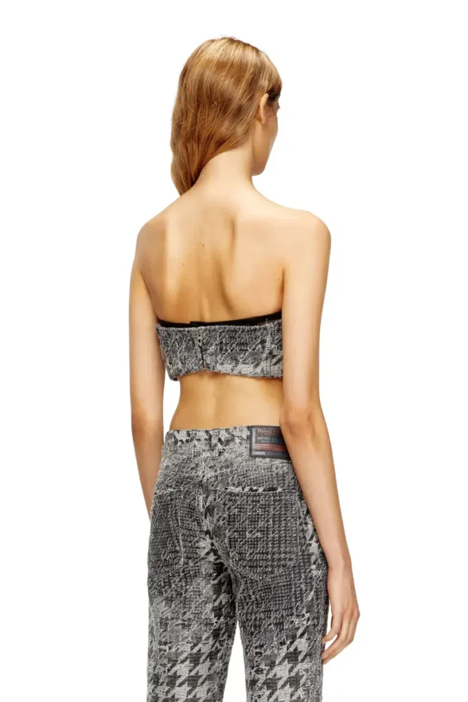 de-toppys-fsh Bralette in Prince of Wales jacquard denim de-toppys-fsh Bralette in Prince of Wales jacquard denim