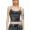 de-verni-fse Top in pinstriped devoré denim de-verni-fse Top in pinstriped devoré denim