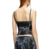 de-verni-fse Top in pinstriped devoré denim de-verni-fse Top in pinstriped devoré denim
