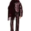 fr-w-illey Burgundy hooded puffer jacket in coated fabric fr-w-illey Burgundy hooded puffer jacket in coated fabric