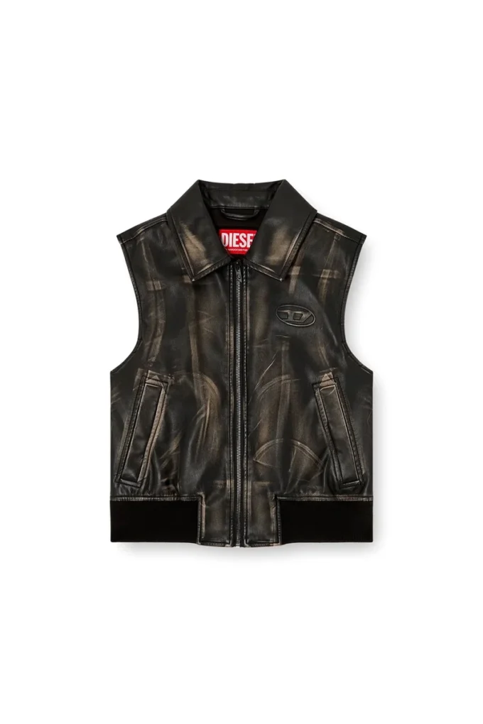 g-inko Bomber vest with distressed effect g-inko Bomber vest with distressed effect