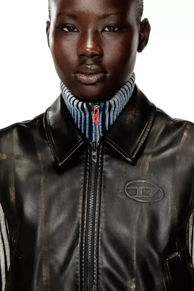 g-inko Bomber vest with distressed effect g-inko Bomber vest with distressed effect