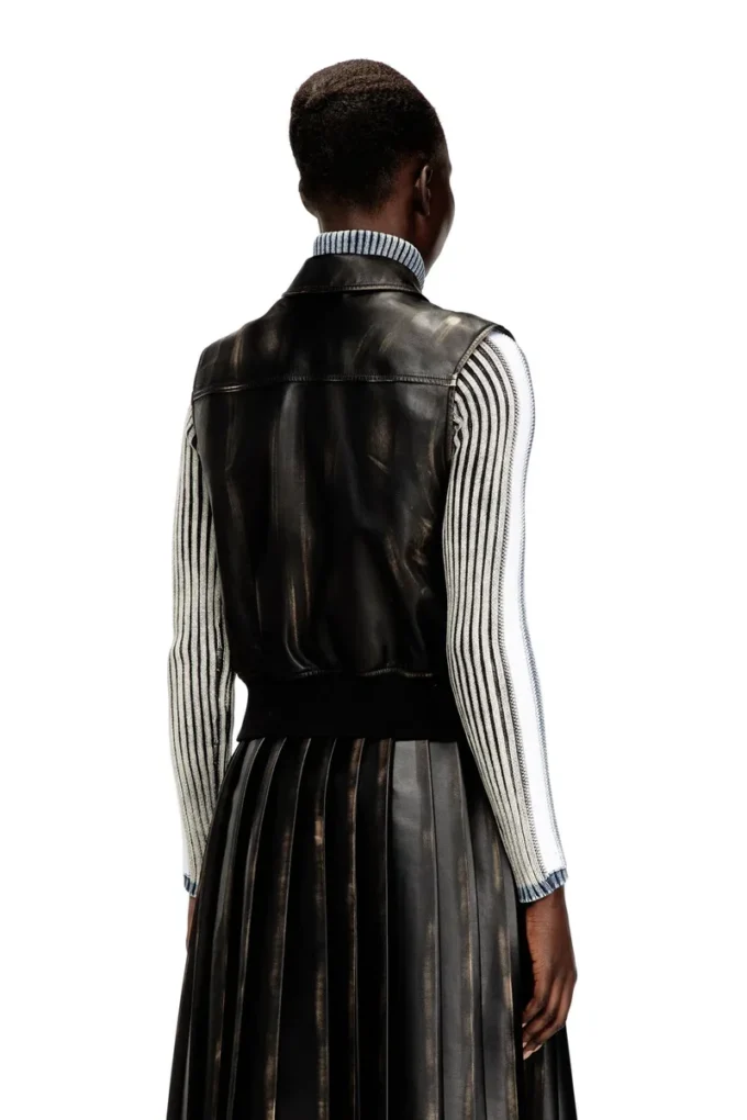 g-inko Bomber vest with distressed effect g-inko Bomber vest with distressed effect