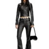 g-lobe Cropped distressed biker jacket g-lobe Cropped distressed biker jacket