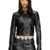 g-lobe Cropped distressed biker jacket g-lobe Cropped distressed biker jacket