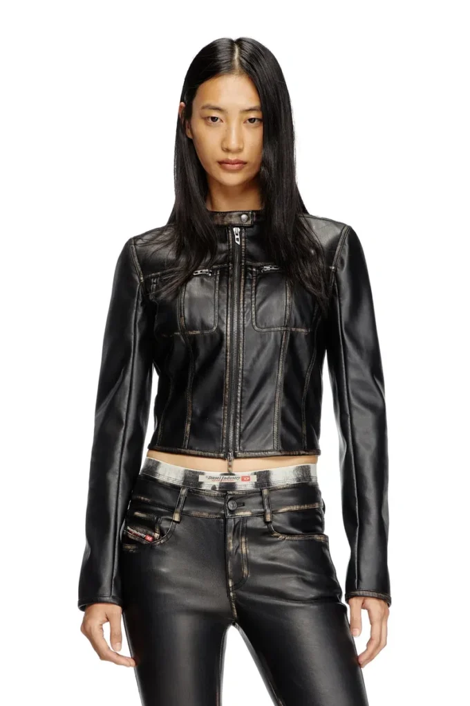 g-lobe Cropped distressed biker jacket g-lobe Cropped distressed biker jacket