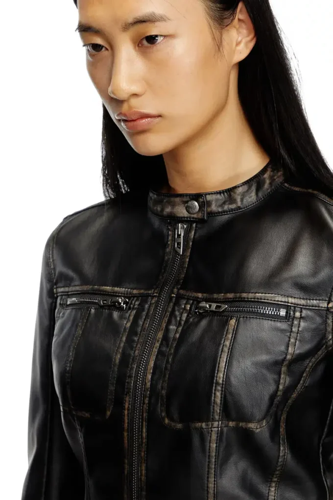 g-lobe Cropped distressed biker jacket g-lobe Cropped distressed biker jacket