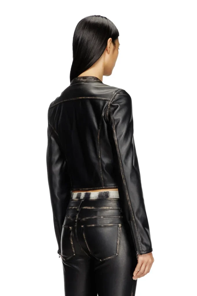 g-lobe Cropped distressed biker jacket g-lobe Cropped distressed biker jacket