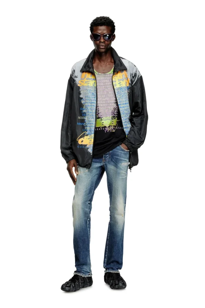 j-erik Tech-jersey jacket with lyrics print j-erik Tech-jersey jacket with lyrics print