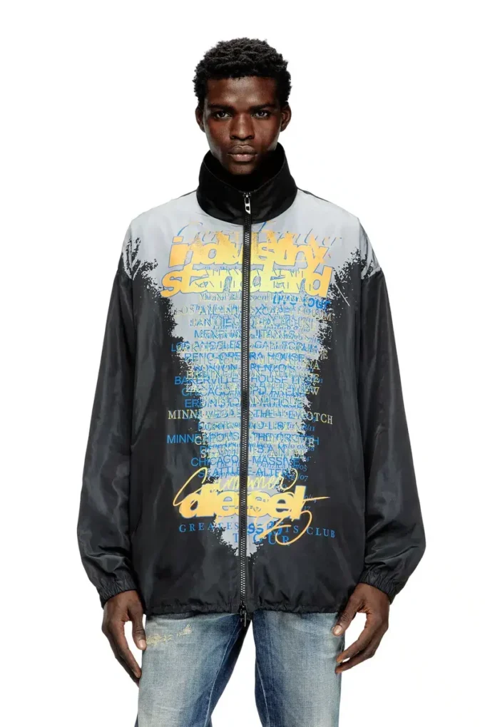 j-erik Tech-jersey jacket with lyrics print j-erik Tech-jersey jacket with lyrics print