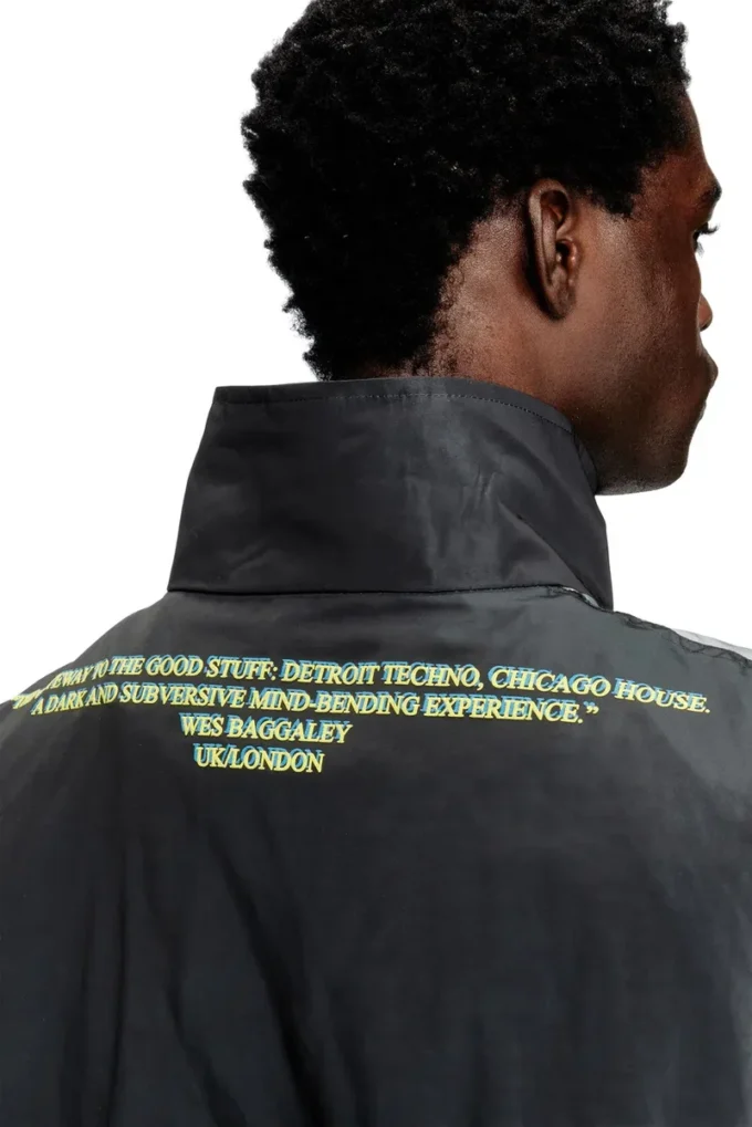 j-erik Tech-jersey jacket with lyrics print j-erik Tech-jersey jacket with lyrics print