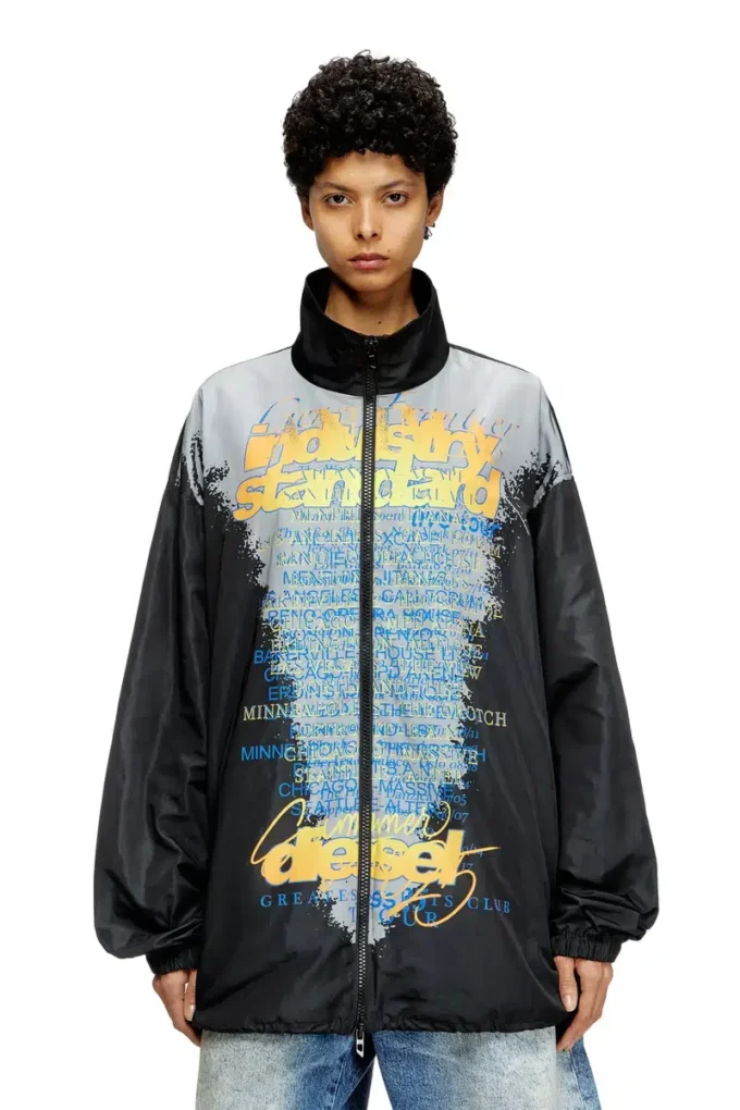 j-erik Tech-jersey jacket with lyrics print j-erik Tech-jersey jacket with lyrics print