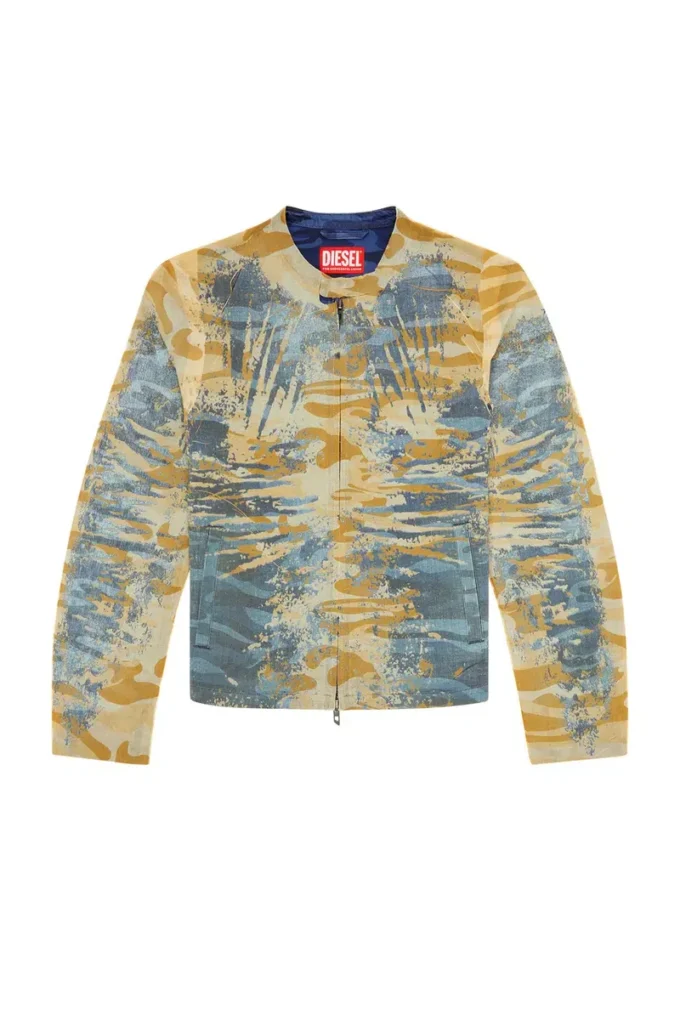 j-met-dev Peel-off biker jacket in camo gabardine j-met-dev Peel-off biker jacket in camo gabardine