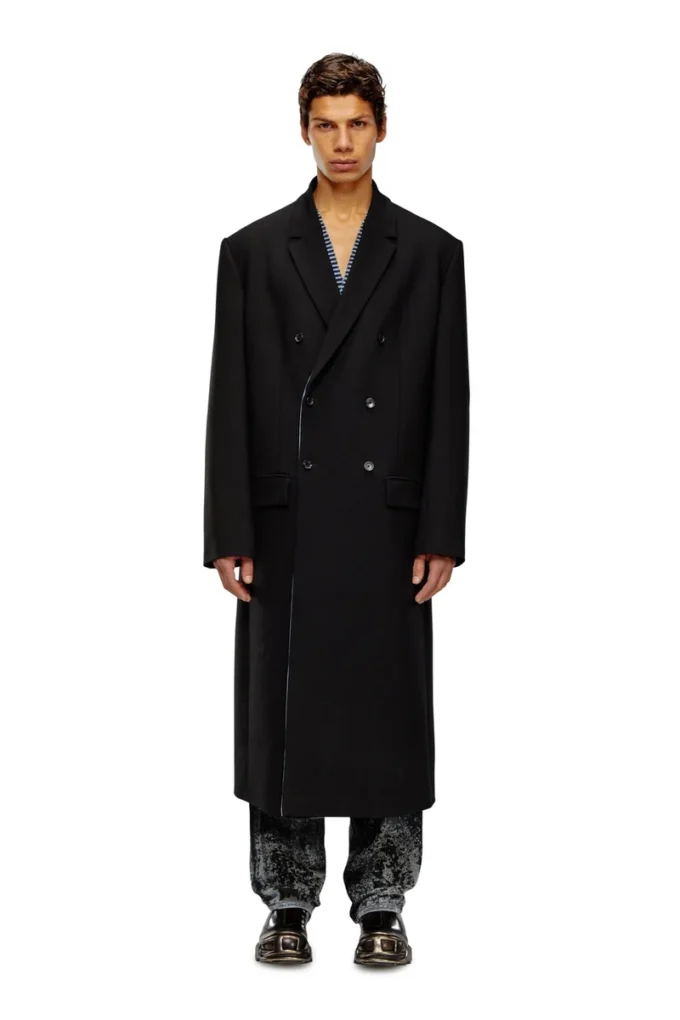 j-ritz Longline cool wool coat in denim detail j-ritz Longline cool wool coat in denim detail