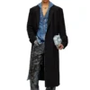 j-ritz Longline cool wool coat in denim detail j-ritz Longline cool wool coat in denim detail