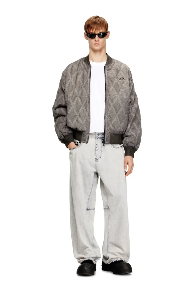j-type-treat Padded argyle-quilted bomber jacket j-type-treat Padded argyle-quilted bomber jacket