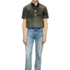 j-valois Short-sleeve jacket in denim-effect nylon j-valois Short-sleeve jacket in denim-effect nylon