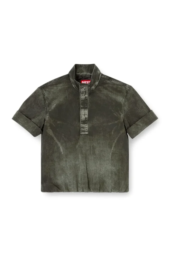 j-valois Short-sleeve jacket in denim-effect nylon j-valois Short-sleeve jacket in denim-effect nylon