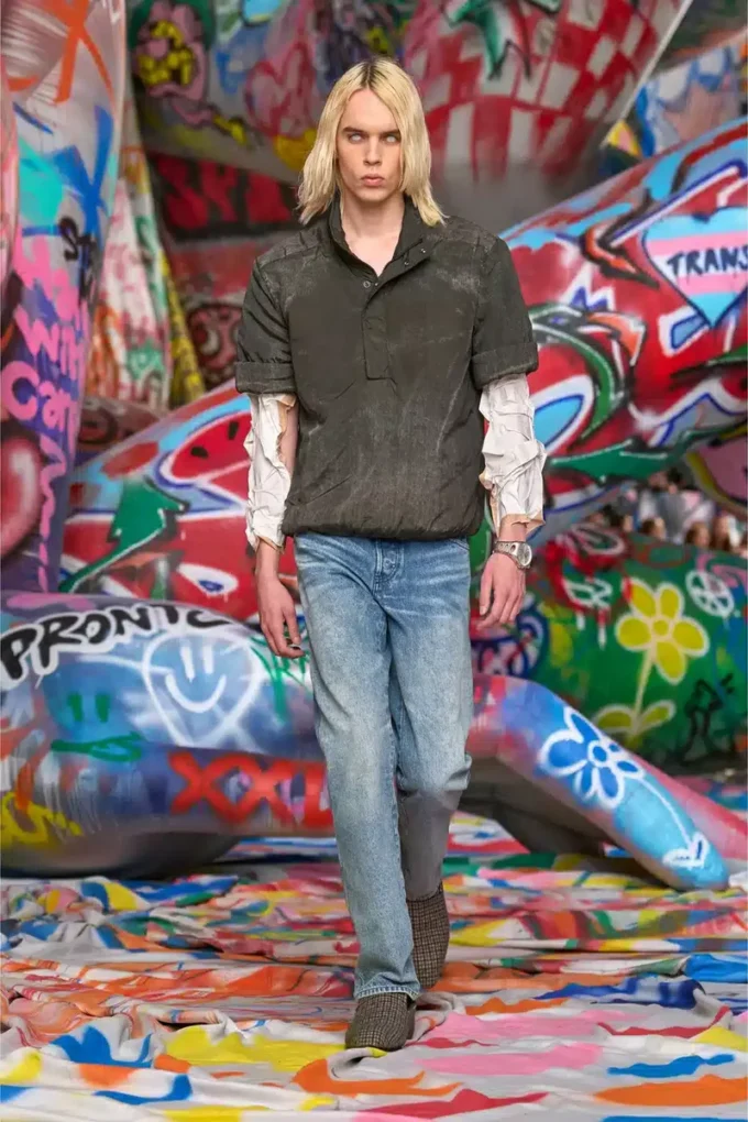 j-valois Short-sleeve jacket in denim-effect nylon j-valois Short-sleeve jacket in denim-effect nylon