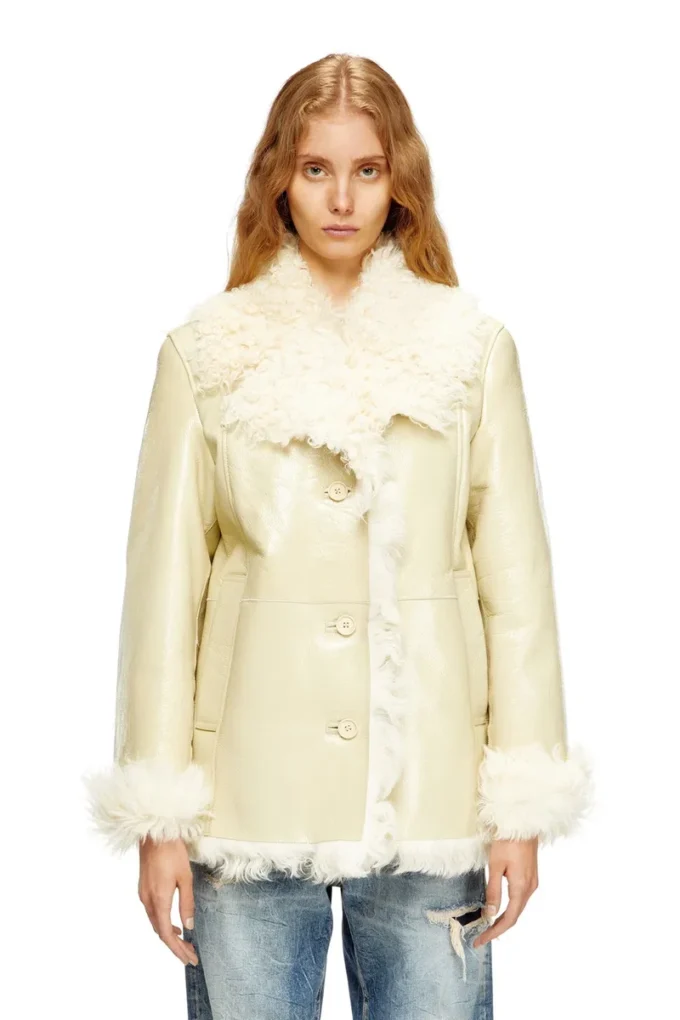 l-aconic Patent shearling jacket l-aconic Patent shearling jacket