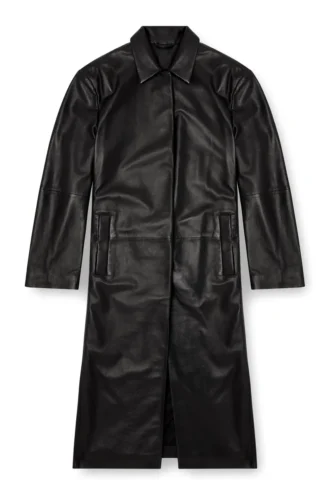 l-ancelot Long padded leather coat l-ancelot Long padded leather coat
