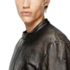 l-aross Distressed leather biker jacket l-aross Distressed leather biker jacket