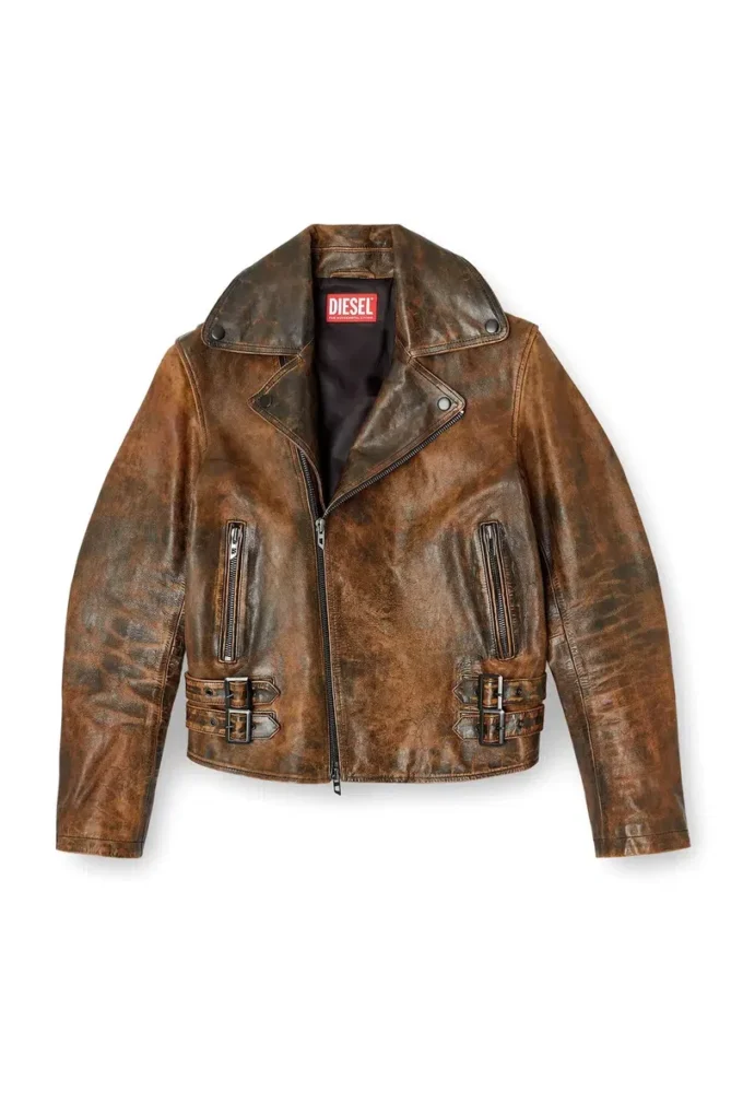 l-eon Biker jacket in treated leather l-eon Biker jacket in treated leather