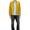 l-evert-a Treated leather biker jacket with faded logo l-evert-a Treated leather biker jacket with faded logo