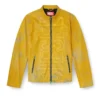 l-evert-a Treated leather biker jacket with faded logo l-evert-a Treated leather biker jacket with faded logo
