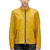 l-evert-a Treated leather biker jacket with faded logo l-evert-a Treated leather biker jacket with faded logo