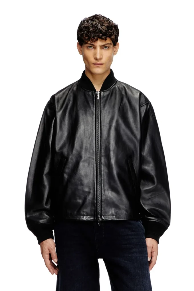 l-khat Waxed-leather bomber jacket l-khat Waxed-leather bomber jacket