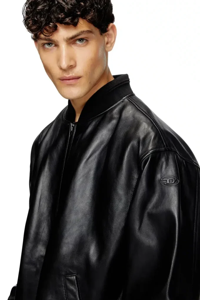 l-khat Waxed-leather bomber jacket l-khat Waxed-leather bomber jacket