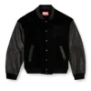 l-nyman Varsity bomber jacket in cotton and leather