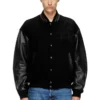 l-nyman Varsity bomber jacket in cotton and leather